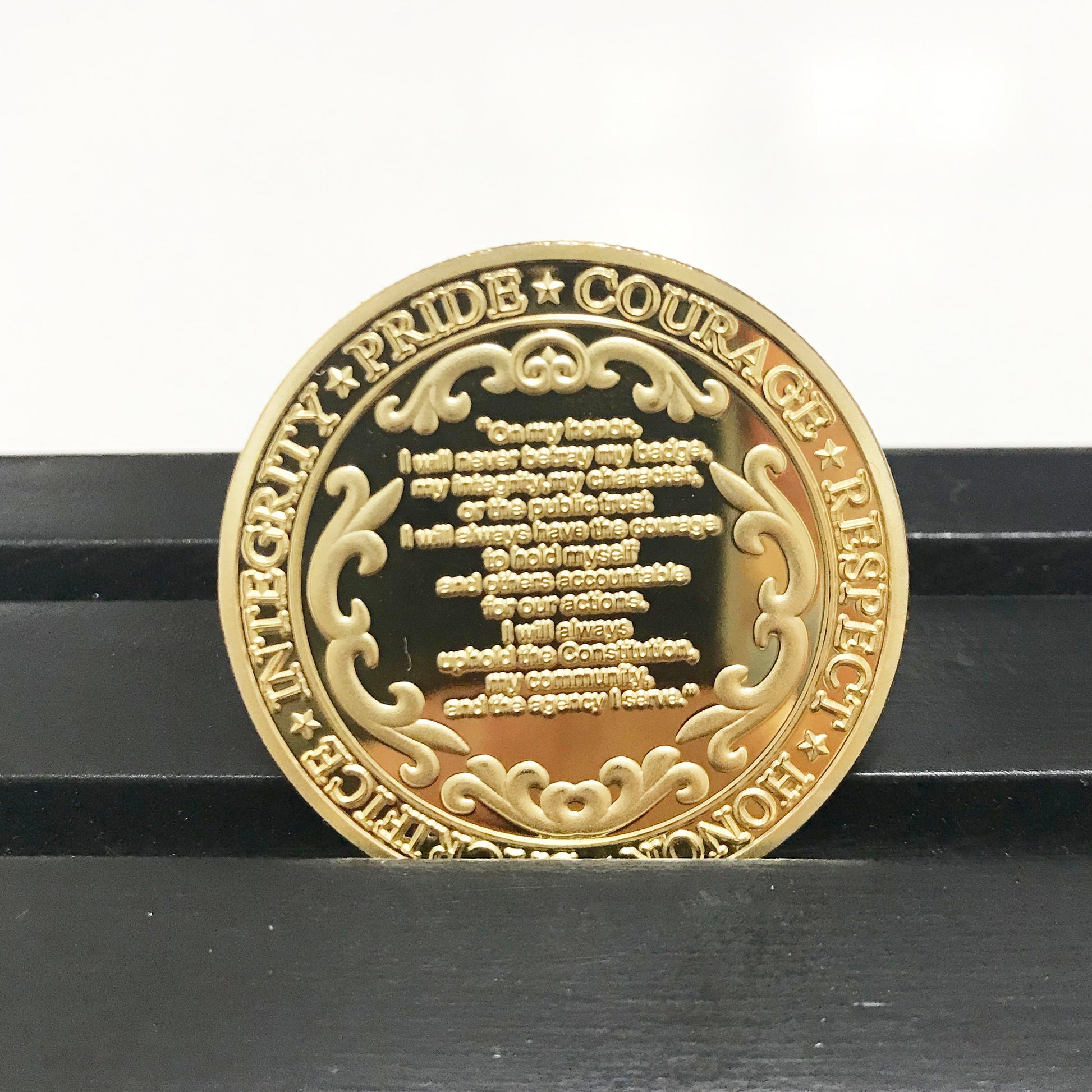US Police Protector Challenge Coin Officers Prayer Gold Coin Gift for Him/ Her Bless the police DecoWoodo