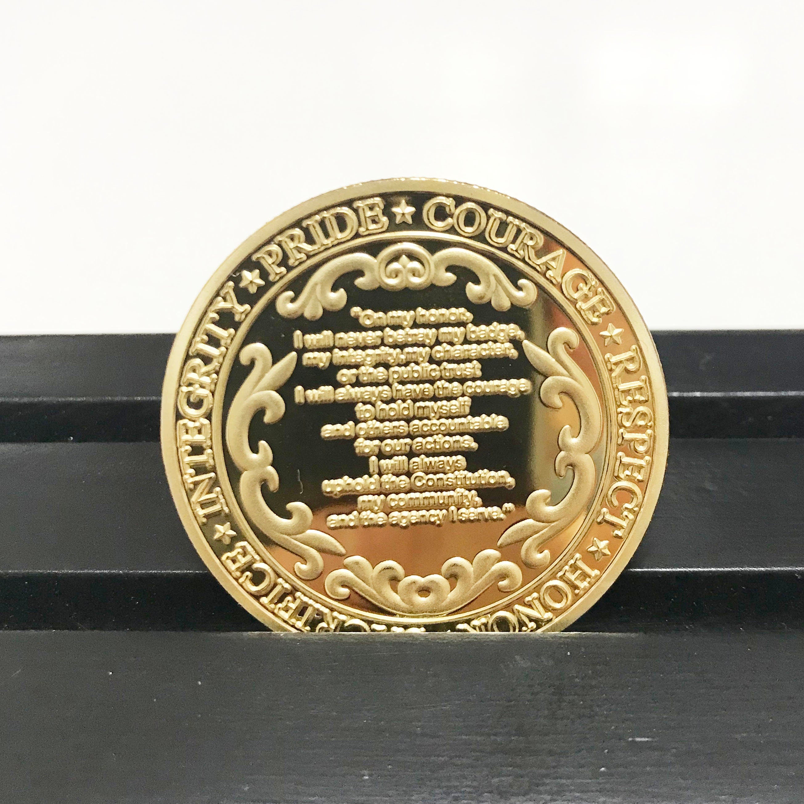 US Police Protector Challenge Coin Officers Prayer Gold Coin Gift for Him/ Her Bless the police DecoWoodo