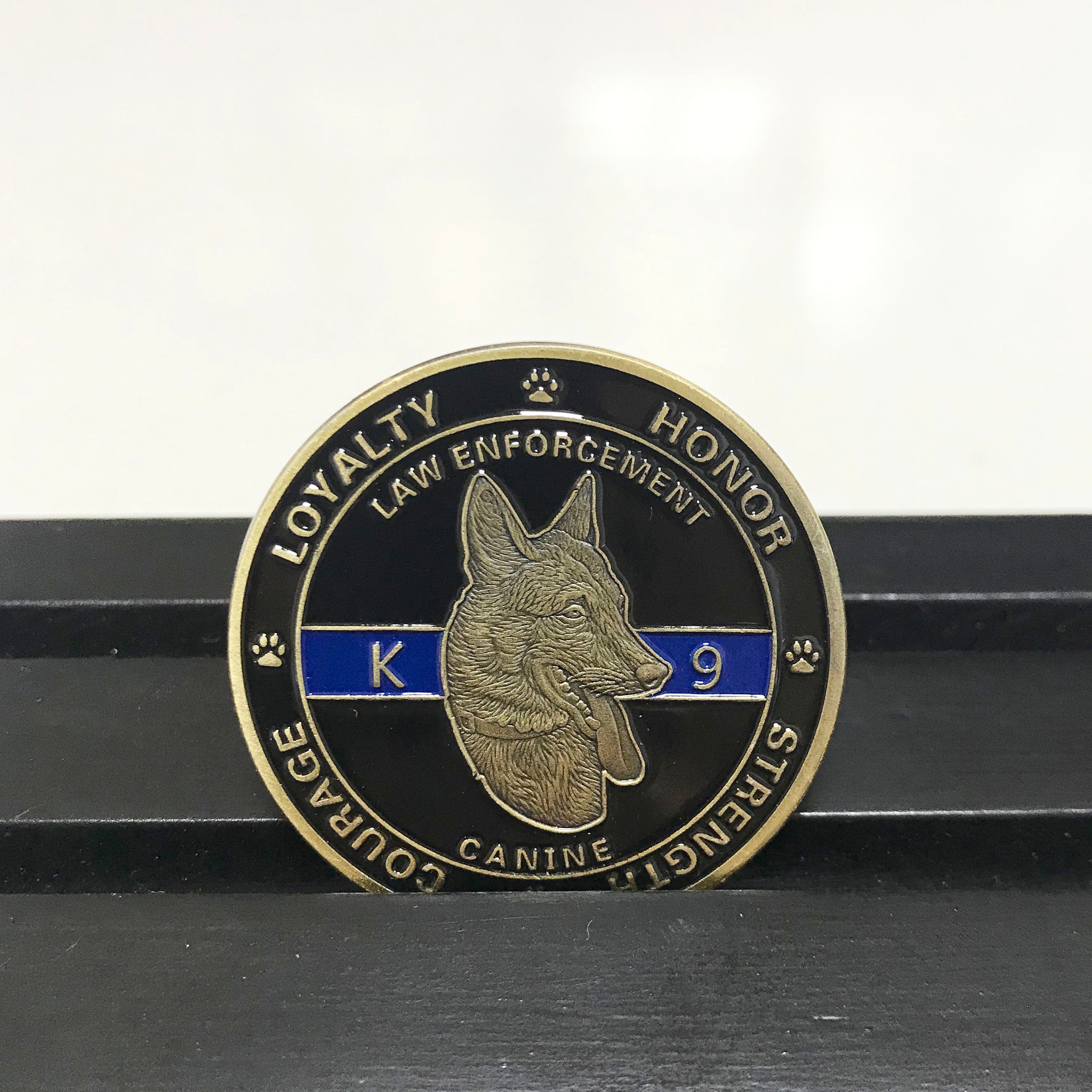 Law enforcement & K 9 Night Guardian Prayer Challenge Coin  police sign Protector Medallion/gift for Him for father DecoWoodo