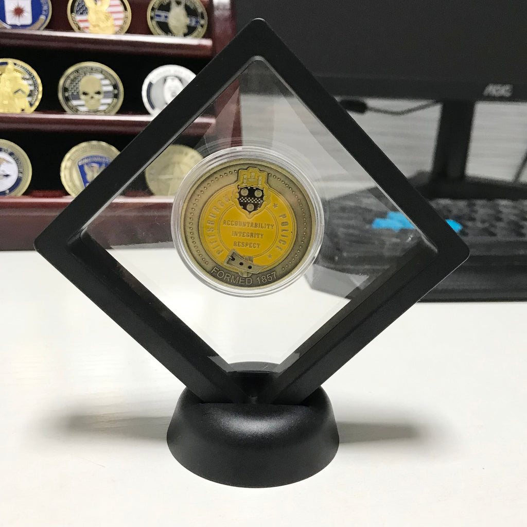 US Police Protector St. Michael Challenge Coin Pittsburgh police Officers Prayer Coin Formed 1857 retirement Gift for Him/ Her DecoWoodo