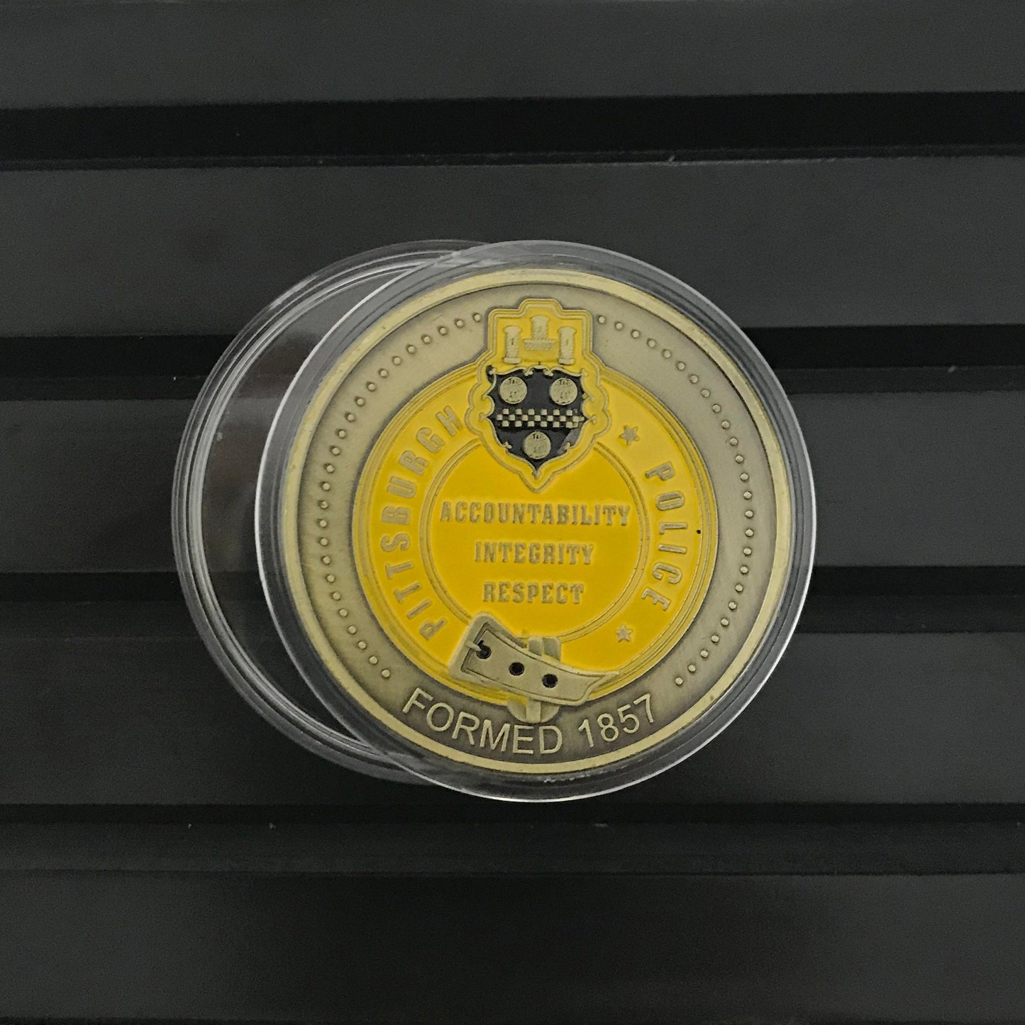 US Police Protector St. Michael Challenge Coin Pittsburgh police Officers Prayer Coin Formed 1857 retirement Gift for Him/ Her DecoWoodo