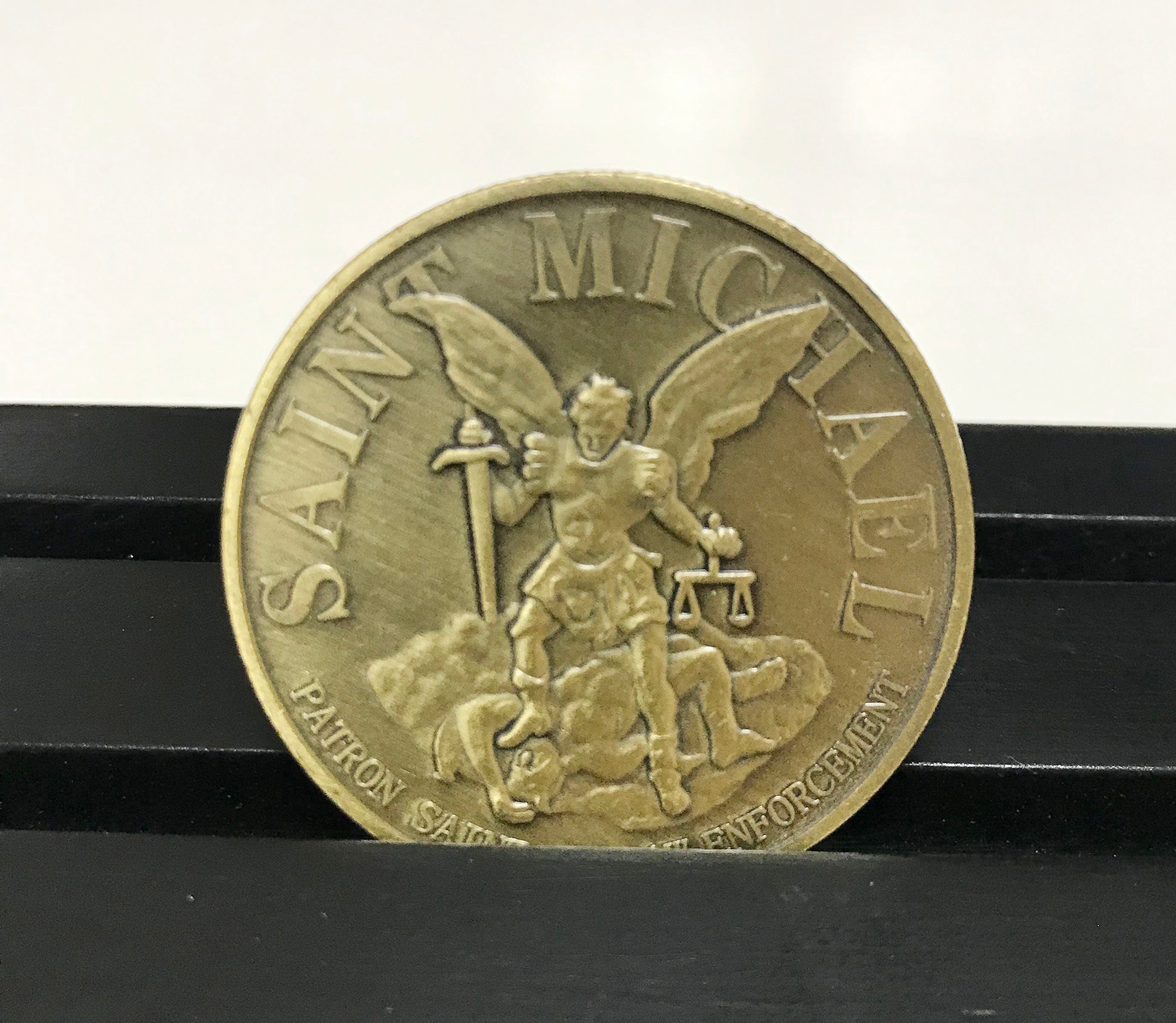 US Police Protector St. Michael Challenge Coin Pittsburgh police Officers Prayer Coin Formed 1857 retirement Gift for Him/ Her DecoWoodo