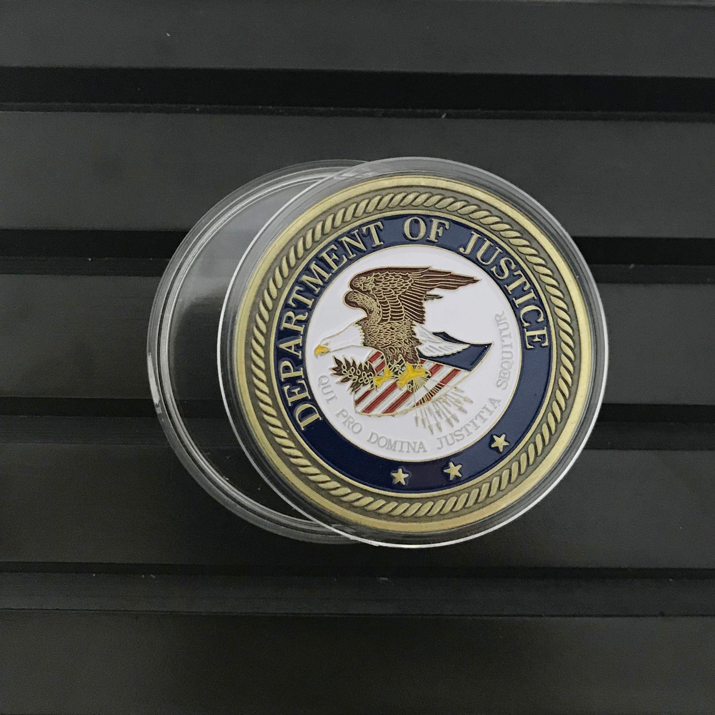 DOJ Police Department of Justice Thin Blue line gift/graduation gift/ retirement Gift for Him/ Her DecoWoodo