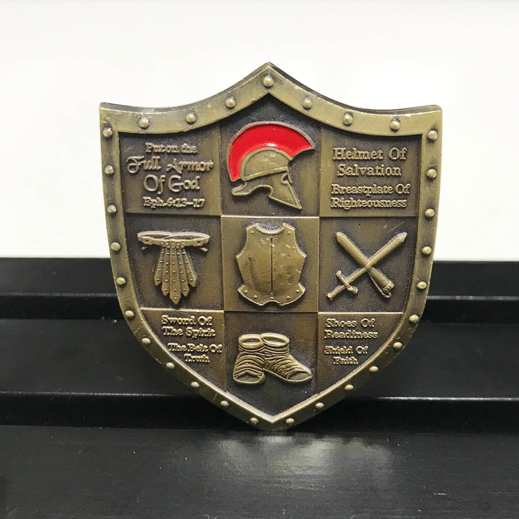 Police Sheriff Challenge Coin Armor of God Featured LEO Medallion police officer Gift for him for father for husband DecoWoodo