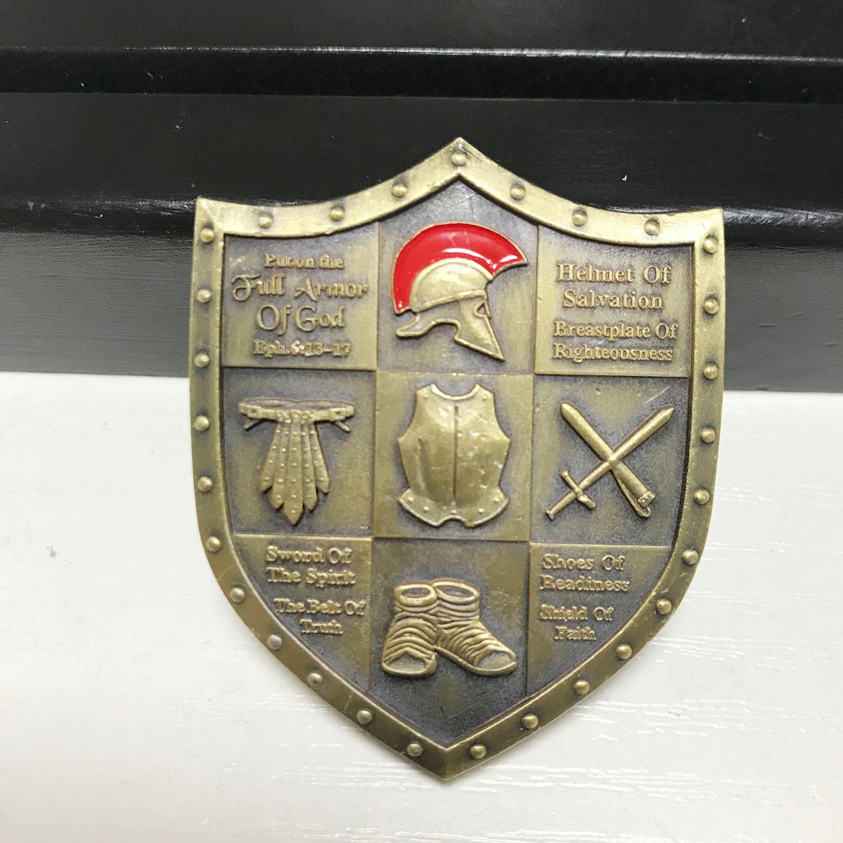 Police Sheriff Challenge Coin Armor of God Featured LEO Medallion police officer Gift for him for father for husband DecoWoodo