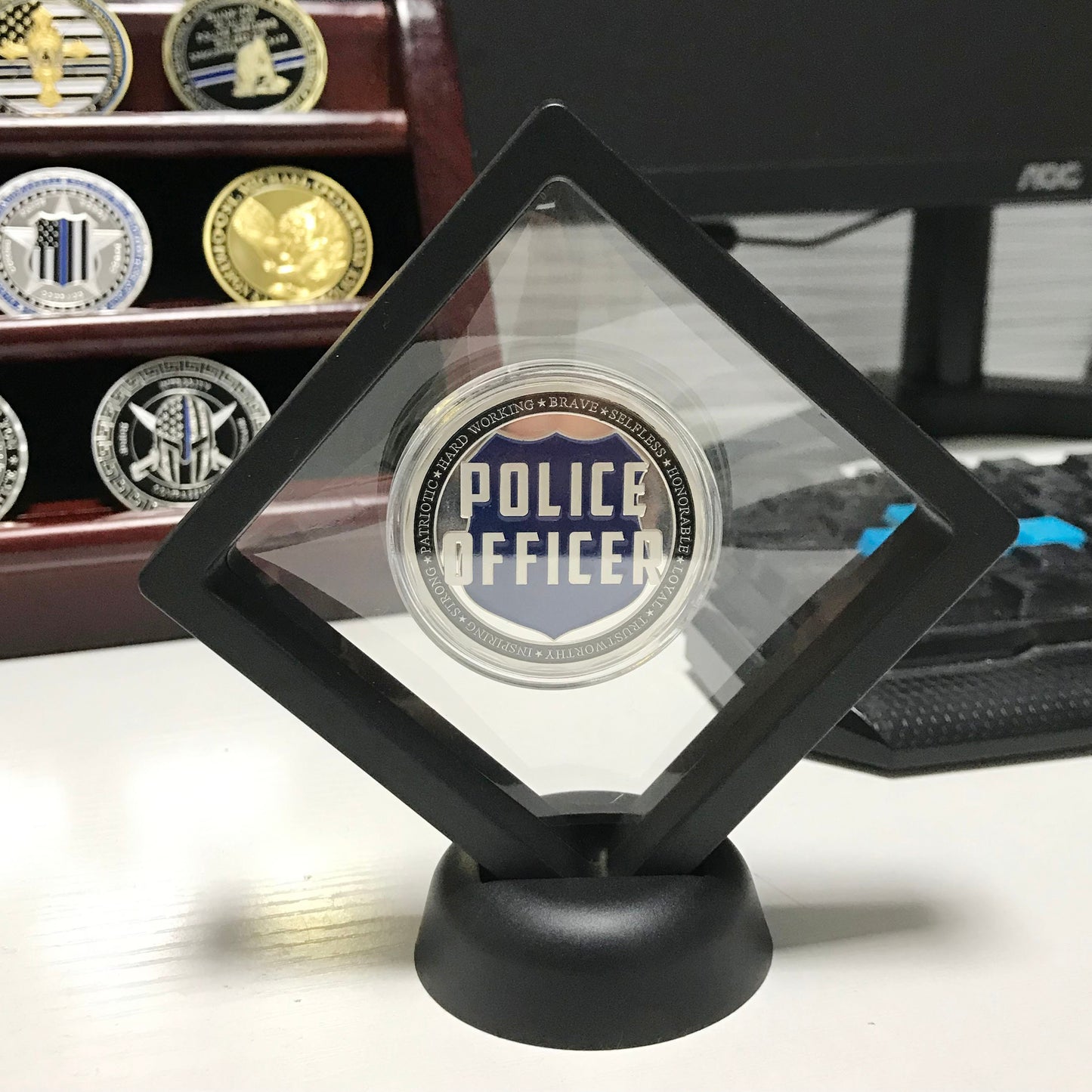 Police Officer Squad Challenge Coin Law Enforcement Shield Badge Collectible Medallion/gift for Him for father for husband DecoWoodo