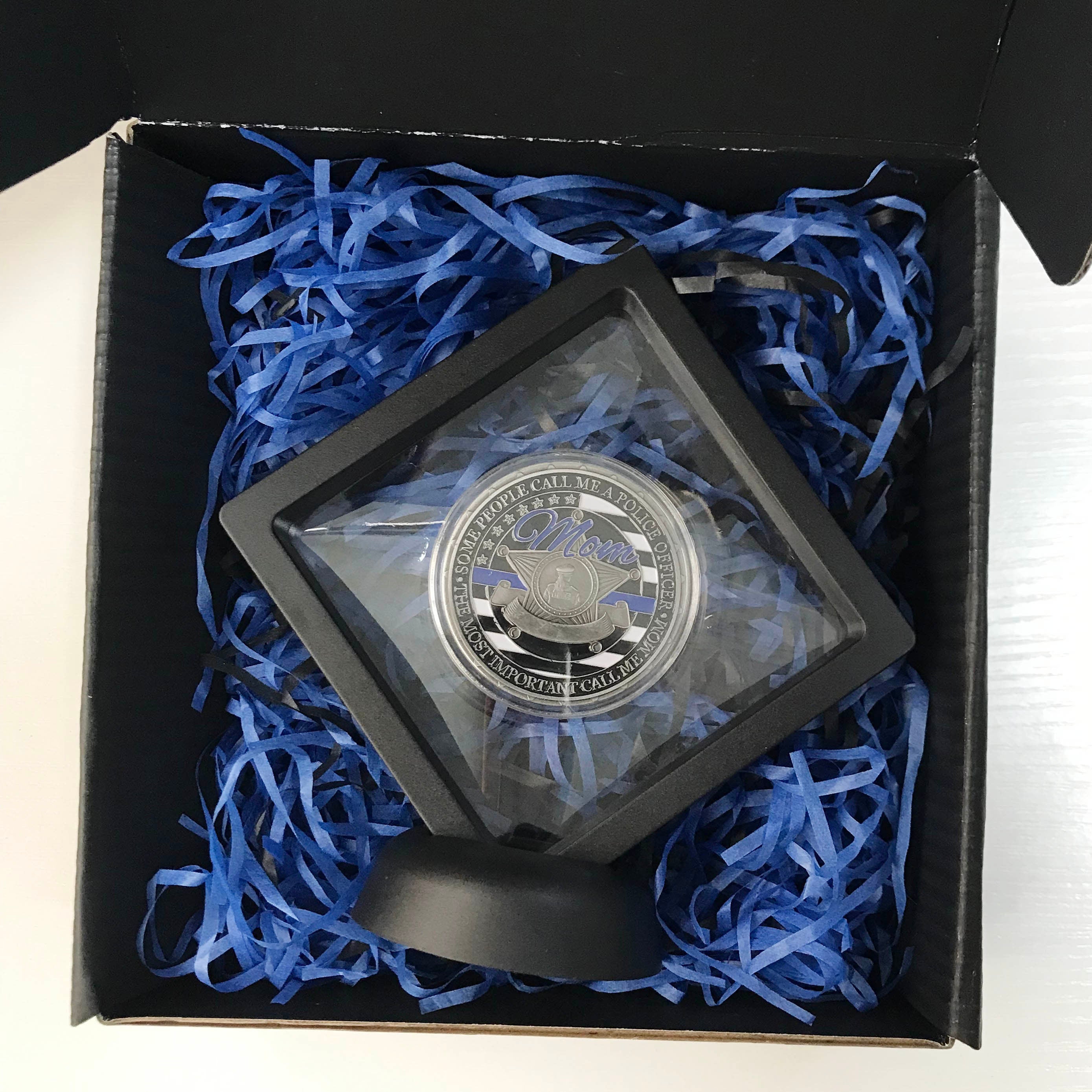 Police officer Mom Challenge coin Retirement graduation gift for her for wife lady police officer's prayer DecoWoodo