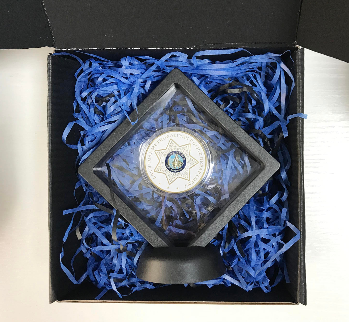 Police Challenge coin policeman officer gift for him police academy gift with desk display St Michael Prayer Coin DecoWoodo