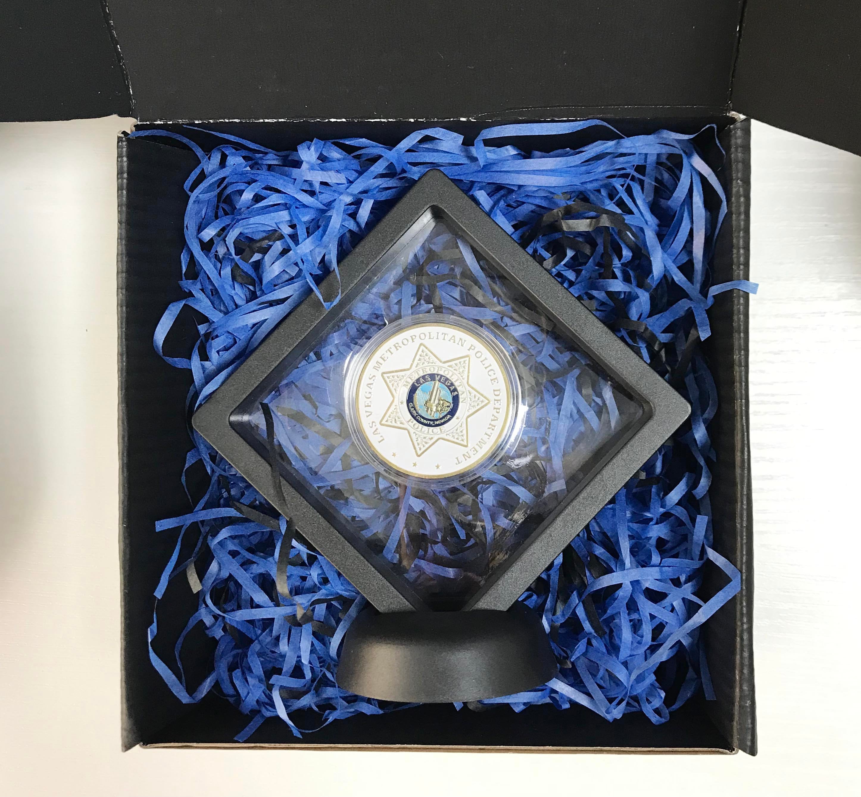 Police Challenge coin policeman officer gift for him police academy gift with desk display St Michael Prayer Coin DecoWoodo