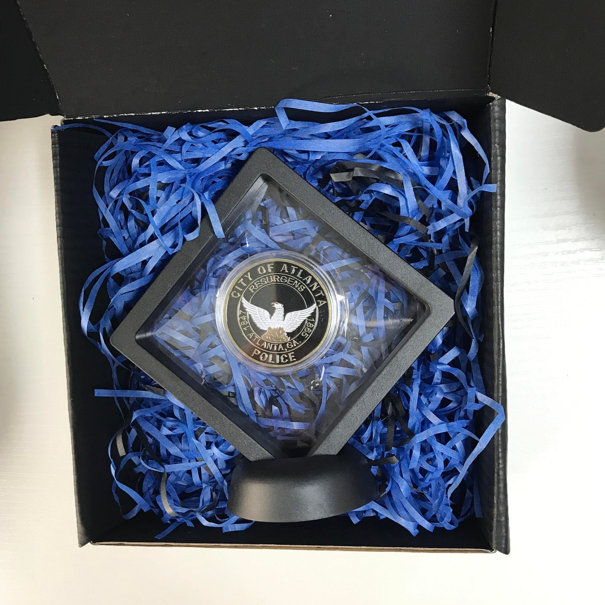 Police Challenge coin policeman officer gift for him police academy gift with desk display law enforcement gift DecoWoodo