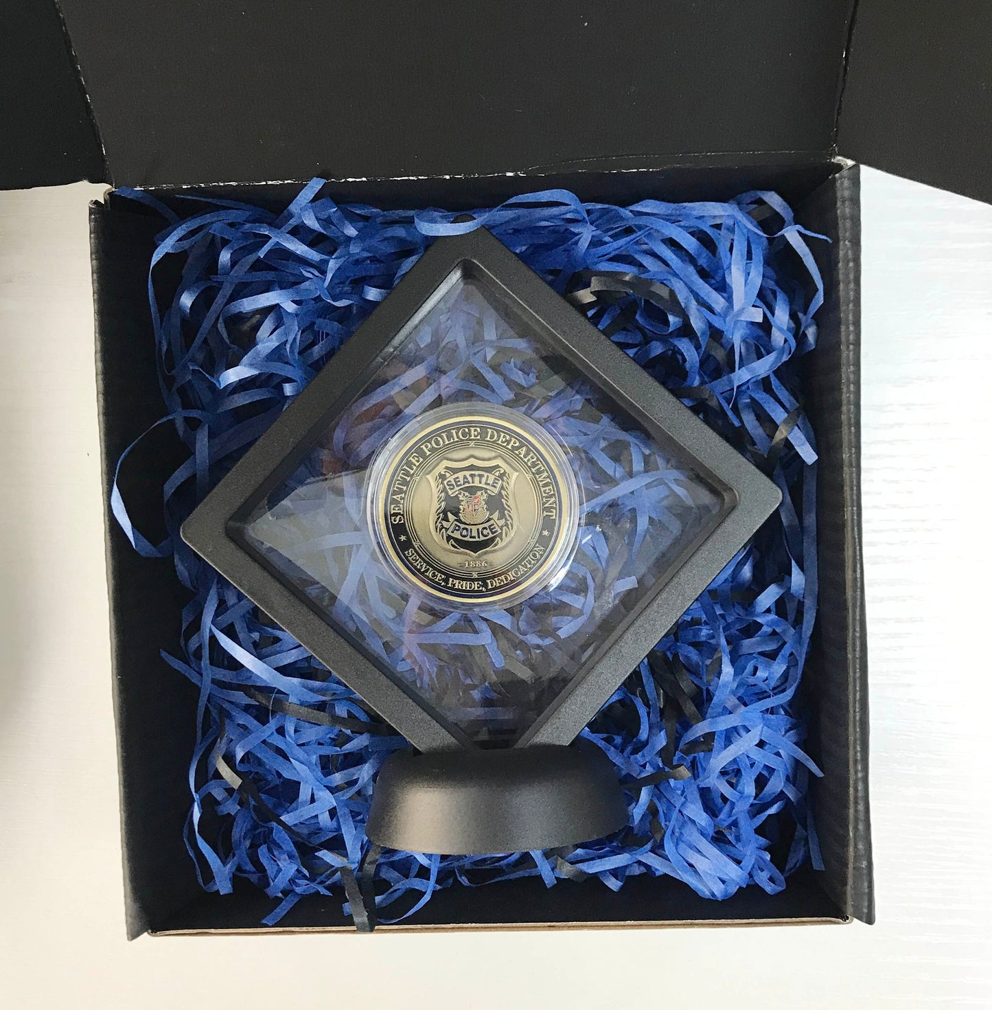 Police Challenge coin policeman officer gift for him police graduation retirement gift Seattle  Police Department Police prayer DecoWoodo