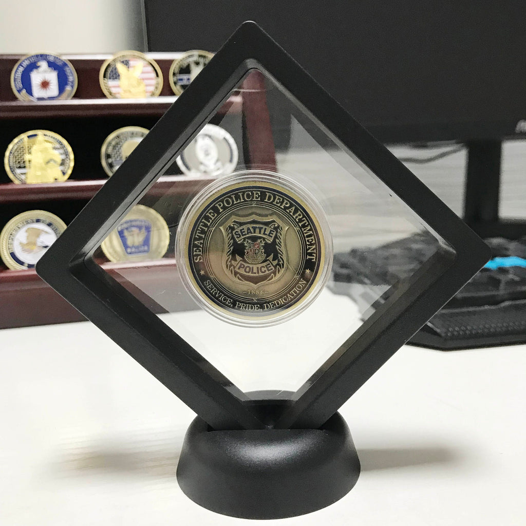 Police Challenge coin policeman officer gift for him police graduation retirement gift Seattle  Police Department Police prayer DecoWoodo