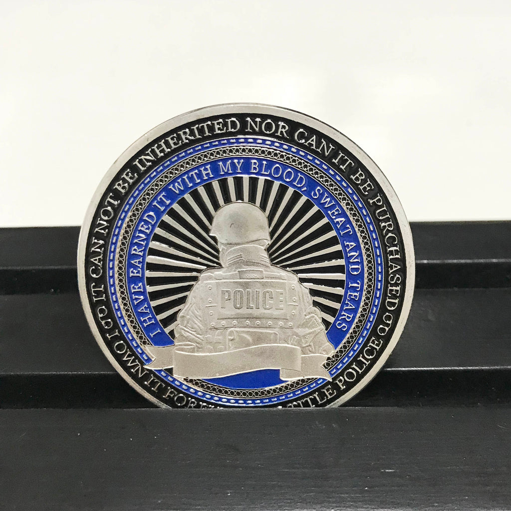 Police officers gift Blue Lives Matter Law Enforcement Challenge Coin God Will Judge Our Enemies/gift for Him for father DecoWoodo