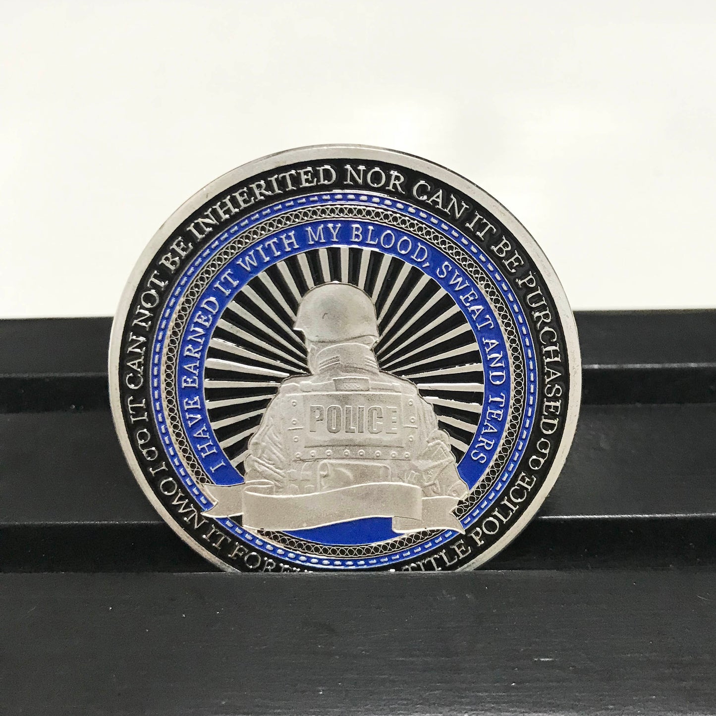 Police officers gift Blue Lives Matter Law Enforcement Challenge Coin God Will Judge Our Enemies/gift for Him for father DecoWoodo