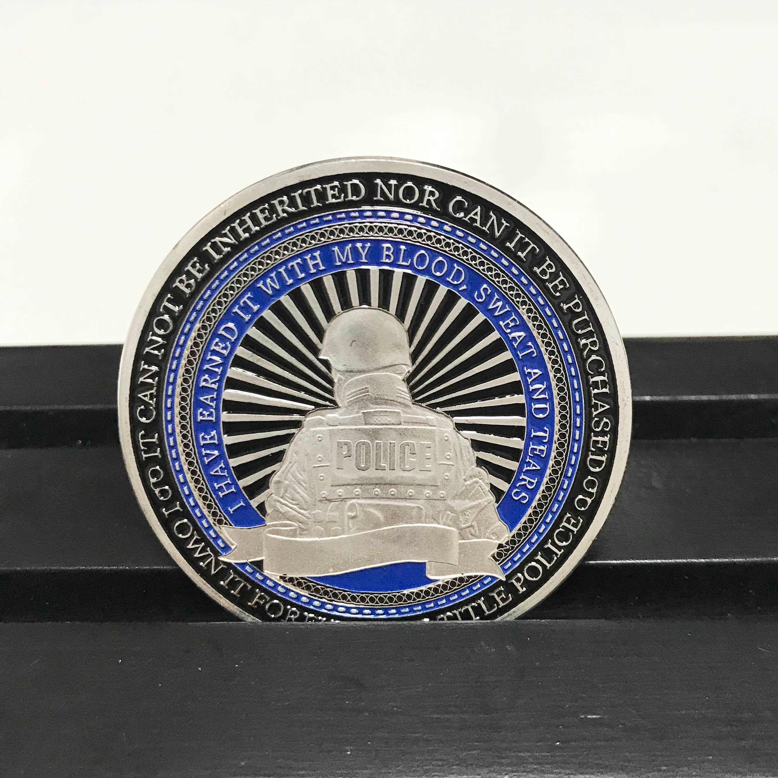 Police officers gift Blue Lives Matter Law Enforcement Challenge Coin God Will Judge Our Enemies/gift for Him for father DecoWoodo