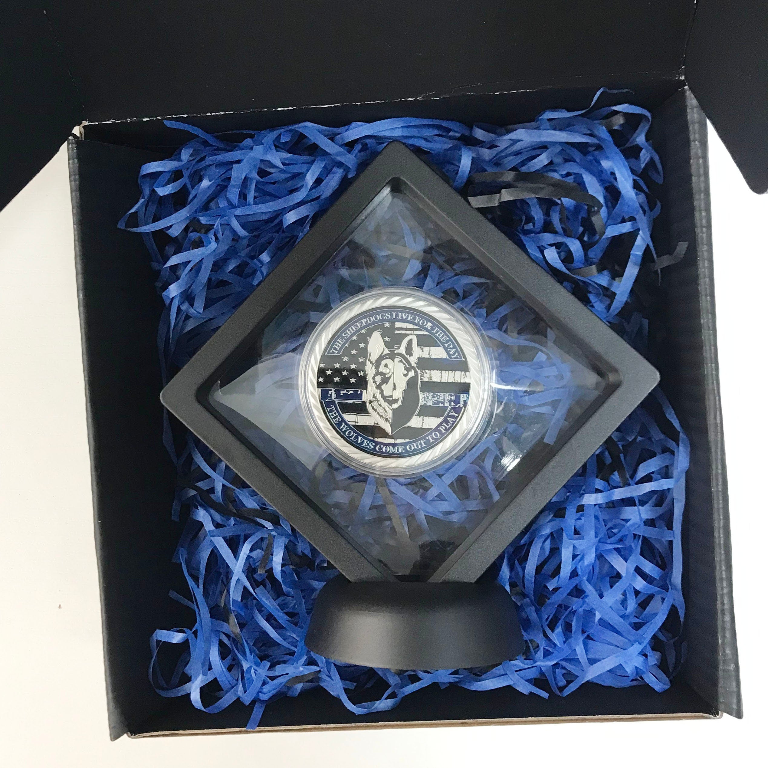 Police collie Challenge Coin Blue Live Matter Law Enforcement Badge/gift for Him for father Working Dog's Oath DecoWoodo