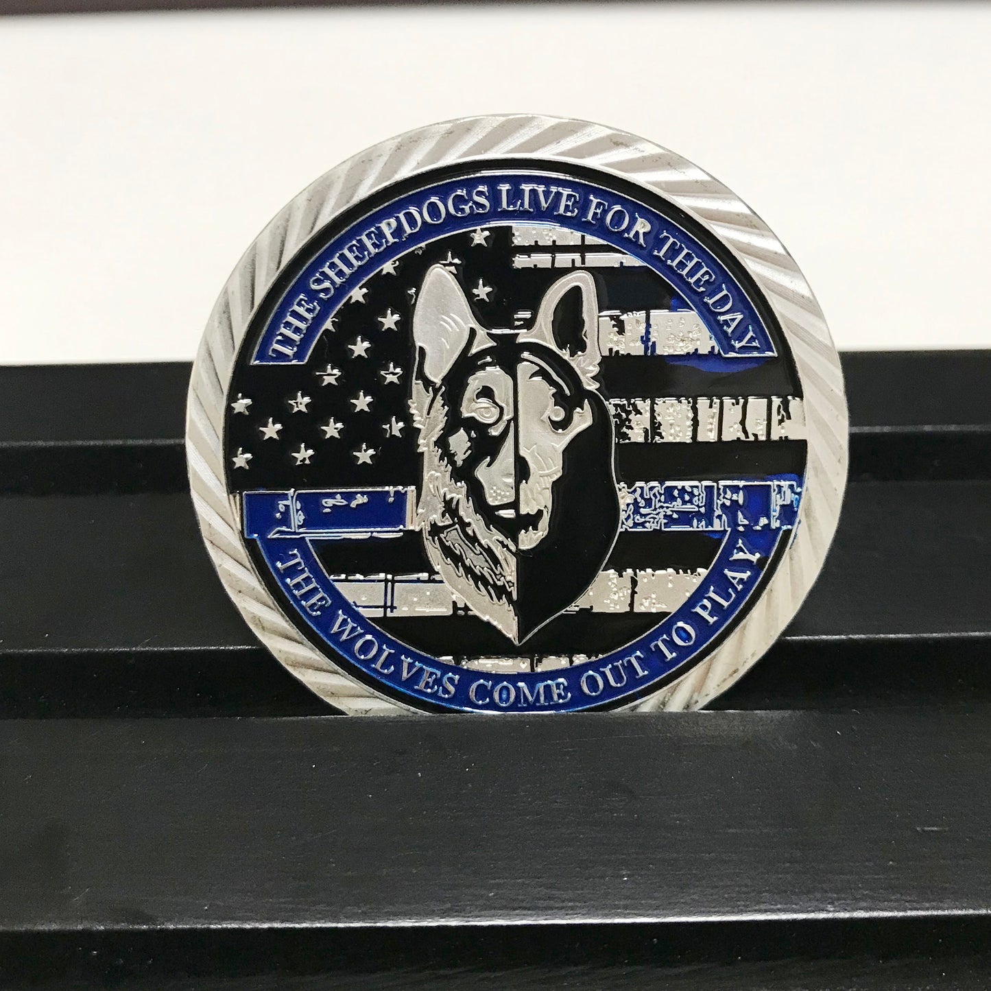 Police collie Challenge Coin Blue Live Matter Law Enforcement Badge/gift for Him for father Working Dog's Oath DecoWoodo