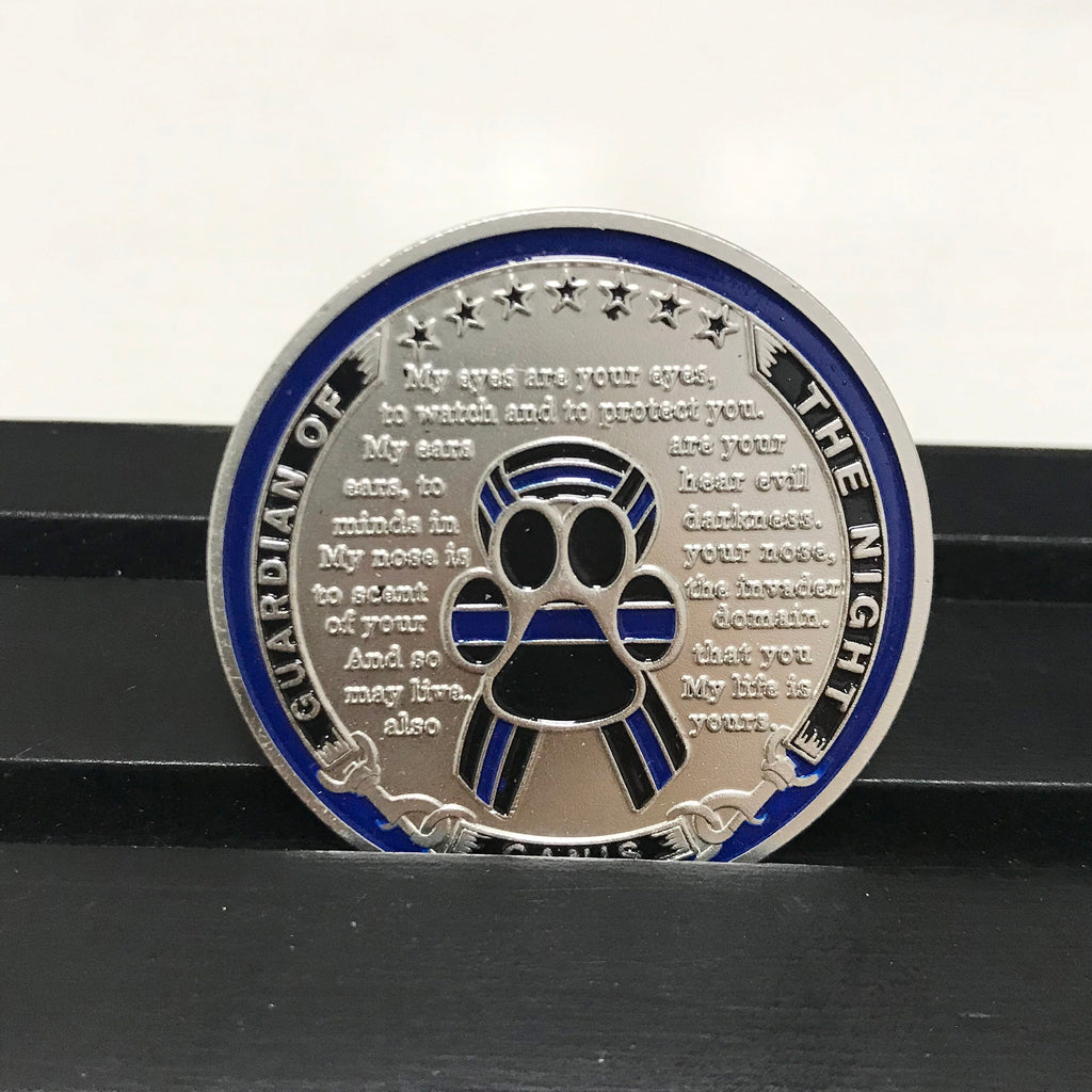 Policemen & K 9 Night Guardian Prayer Challenge Coin  police sign Law Enforcement Medallion/gift for Him for father DecoWoodo