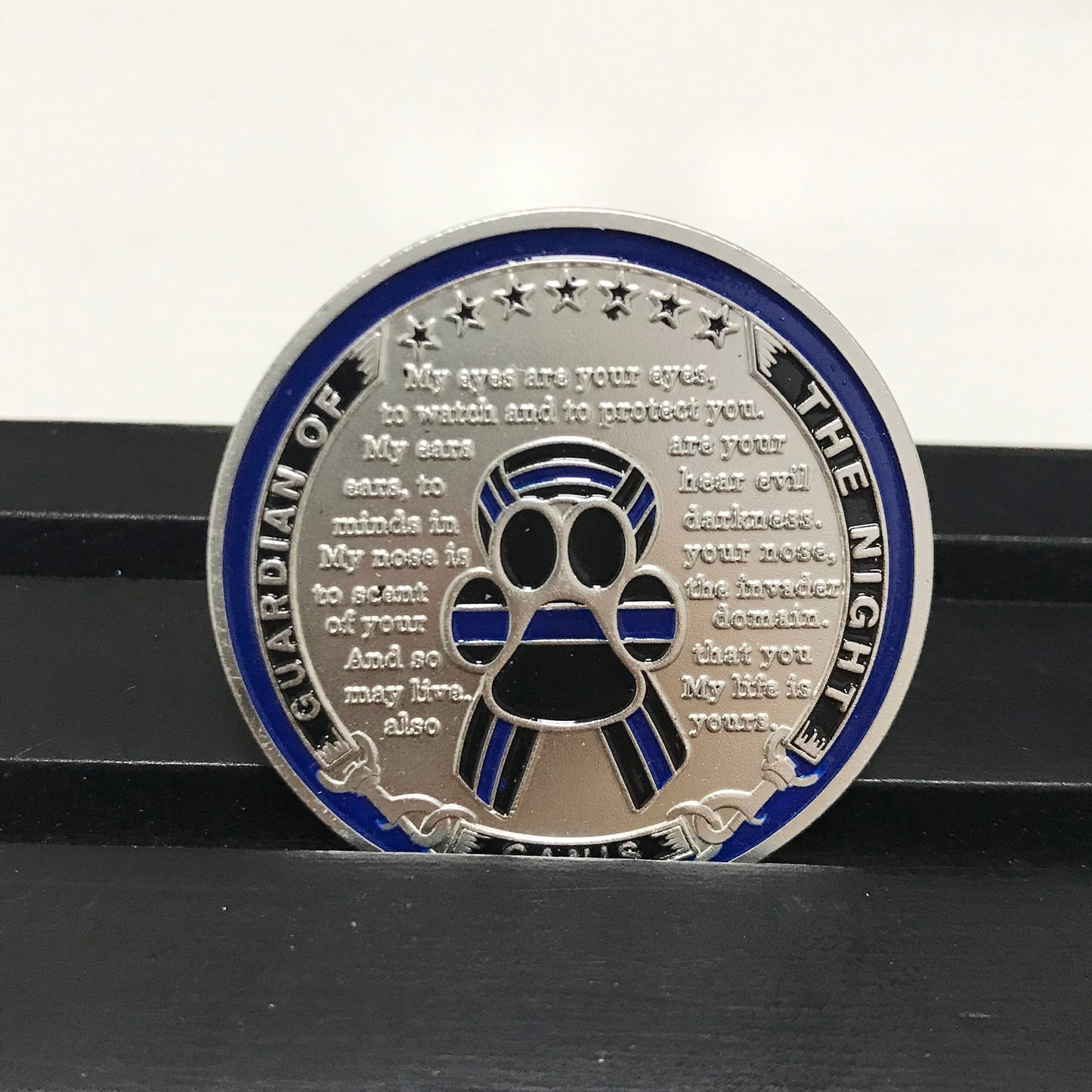 Policemen & K 9 Night Guardian Prayer Challenge Coin  police sign Law Enforcement Medallion/gift for Him for father DecoWoodo