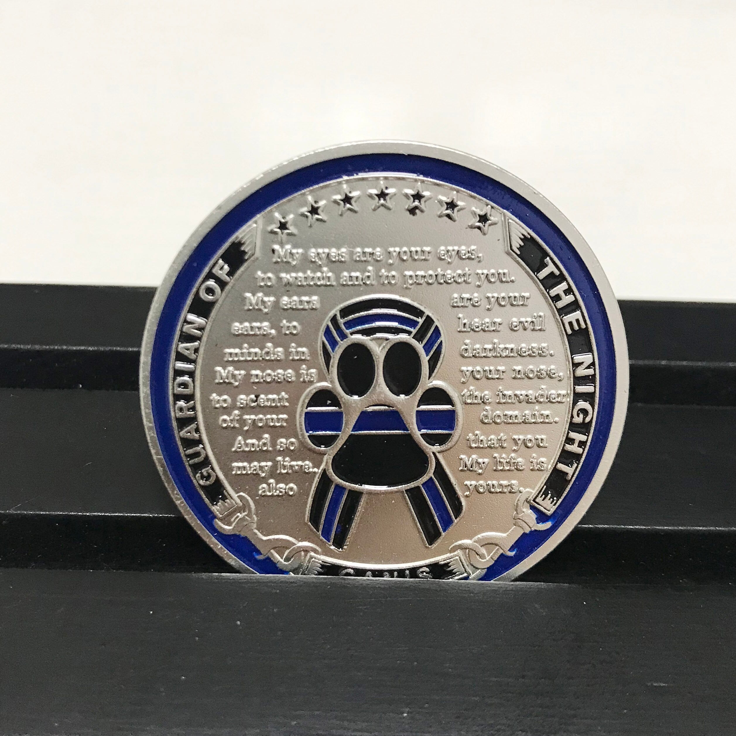 Policemen & K 9 Night Guardian Prayer Challenge Coin  police sign Law Enforcement Medallion/gift for Him for father DecoWoodo