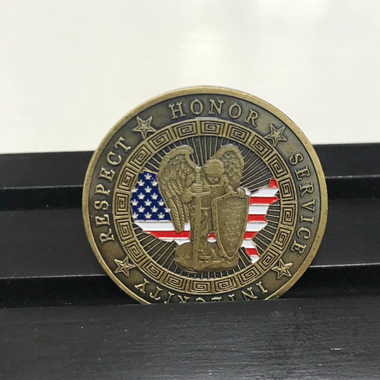 Policeman Challenge coin Police Officers Motto Blue Lives Matter the Whole Armor of GOD police gifts for him/father/Dad DecoWoodo