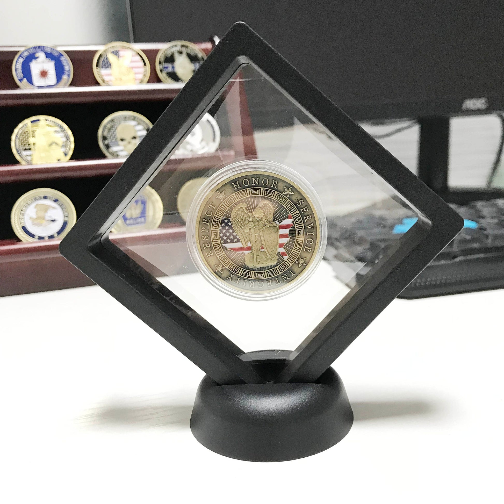 Policeman Challenge coin Police Officers Motto Blue Lives Matter the Whole Armor of GOD police gifts for him/father/Dad DecoWoodo