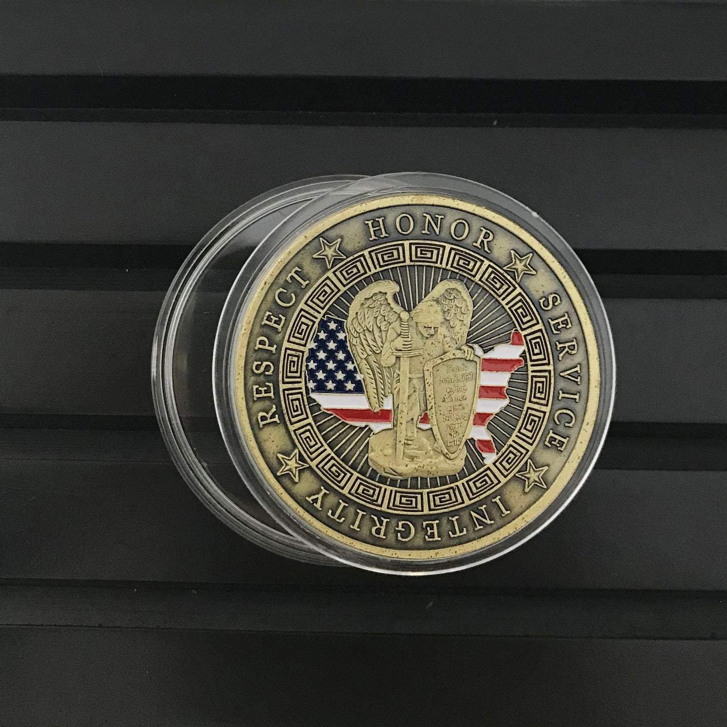 Policeman Challenge coin Police Officers Motto Blue Lives Matter the Whole Armor of GOD police gifts for him/father/Dad DecoWoodo