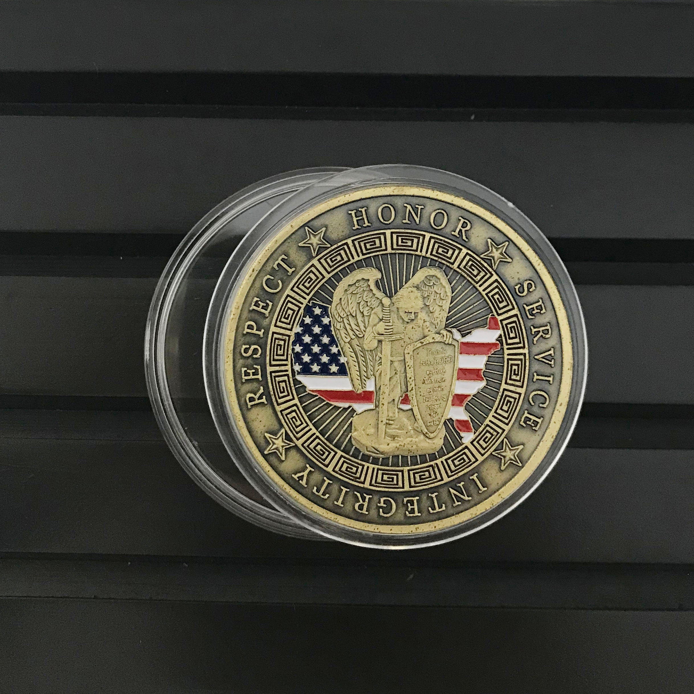 Policeman Challenge coin Police Officers Motto Blue Lives Matter the Whole Armor of GOD police gifts for him/father/Dad DecoWoodo