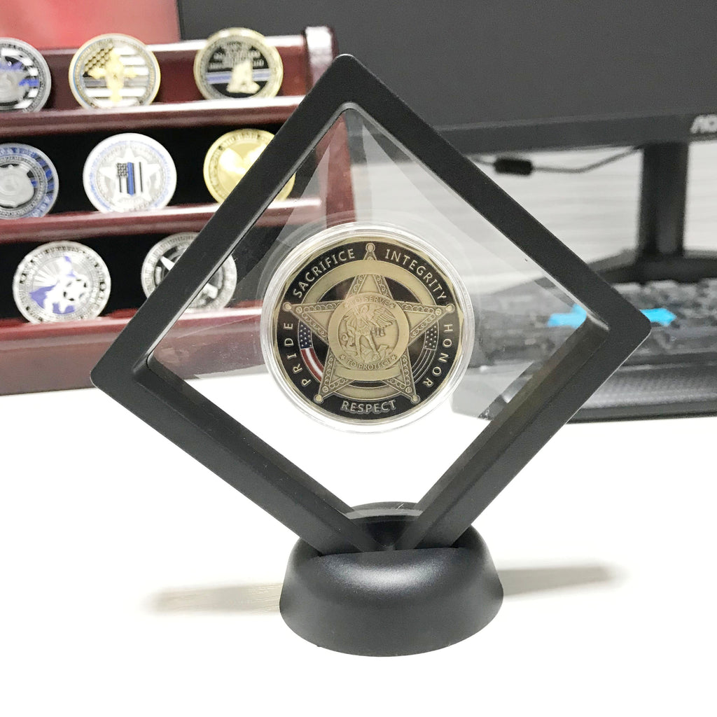 US Flag Law Enforcement Challenge Coin Sheriff Five Pointed Star Featured Police Officers Gift/gift for Him for father DecoWoodo