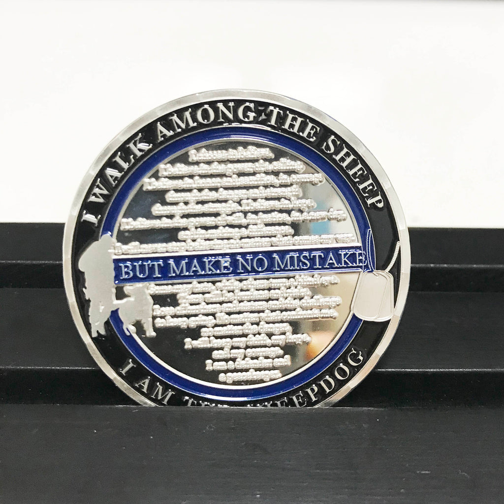 Police Blue 6 and K9 Night Guardian Prayer Challenge Coin  Police Canine Officer Collectible Coin/gift for Him for father for husband DecoWoodo