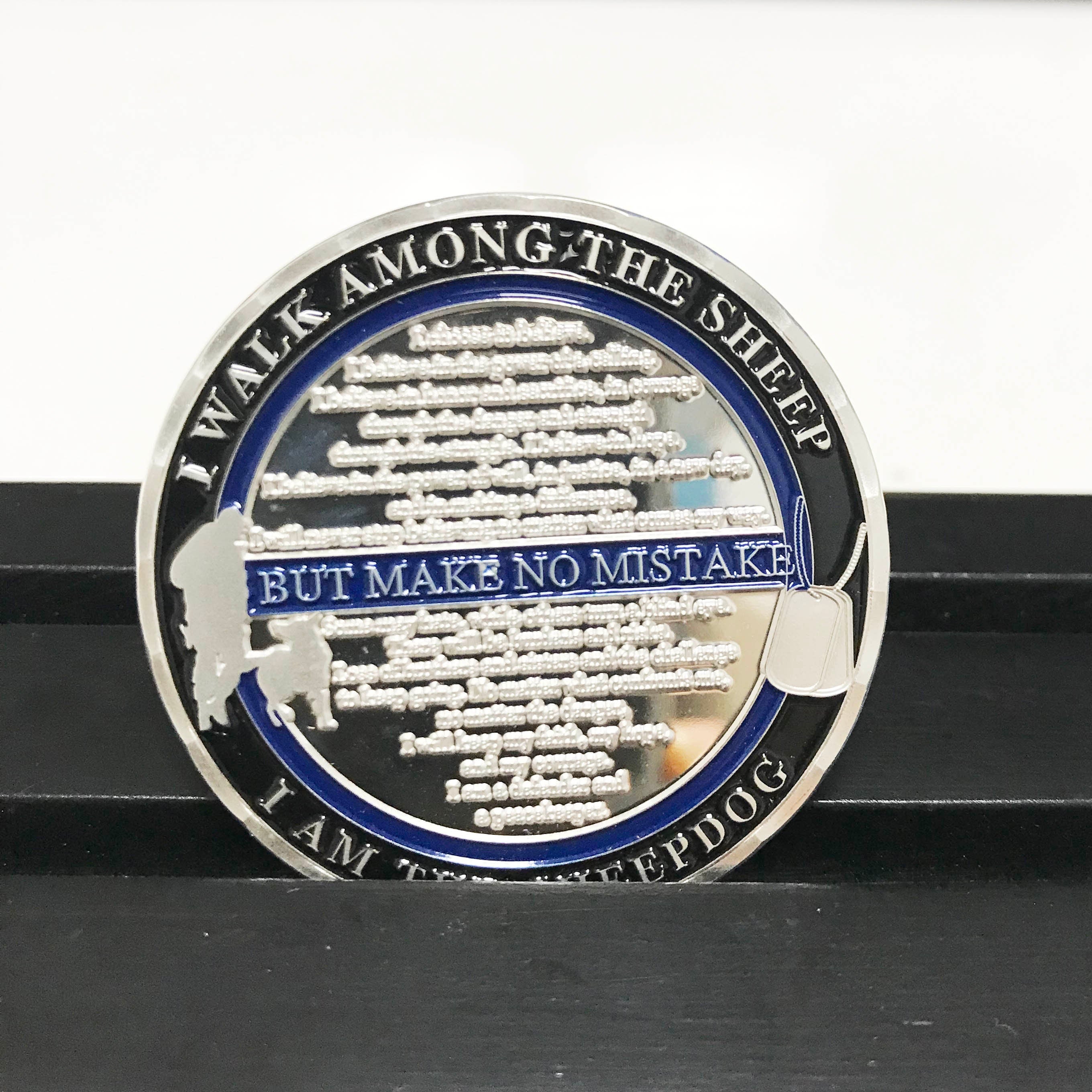 Police Blue 6 and K9 Night Guardian Prayer Challenge Coin  Police Canine Officer Collectible Coin/gift for Him for father for husband DecoWoodo