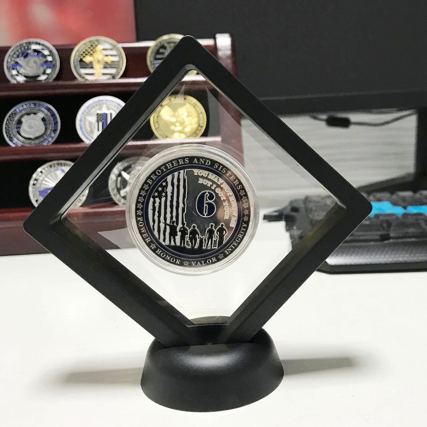 Police Blue 6 and K9 Night Guardian Prayer Challenge Coin  Police Canine Officer Collectible Coin/gift for Him for father for husband DecoWoodo