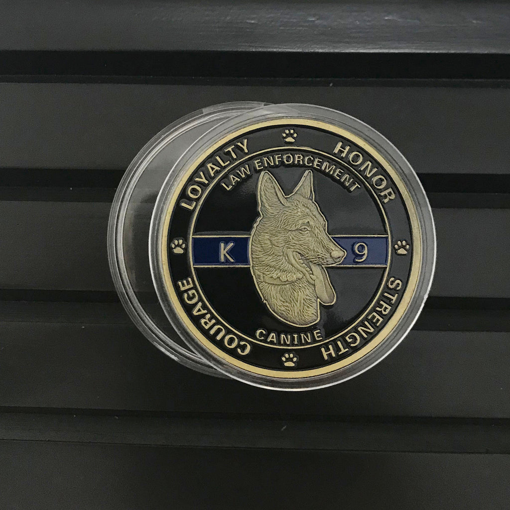 Law enforcement & K 9 Night Guardian Prayer Challenge Coin  police sign Protector Medallion/gift for Him for father DecoWoodo