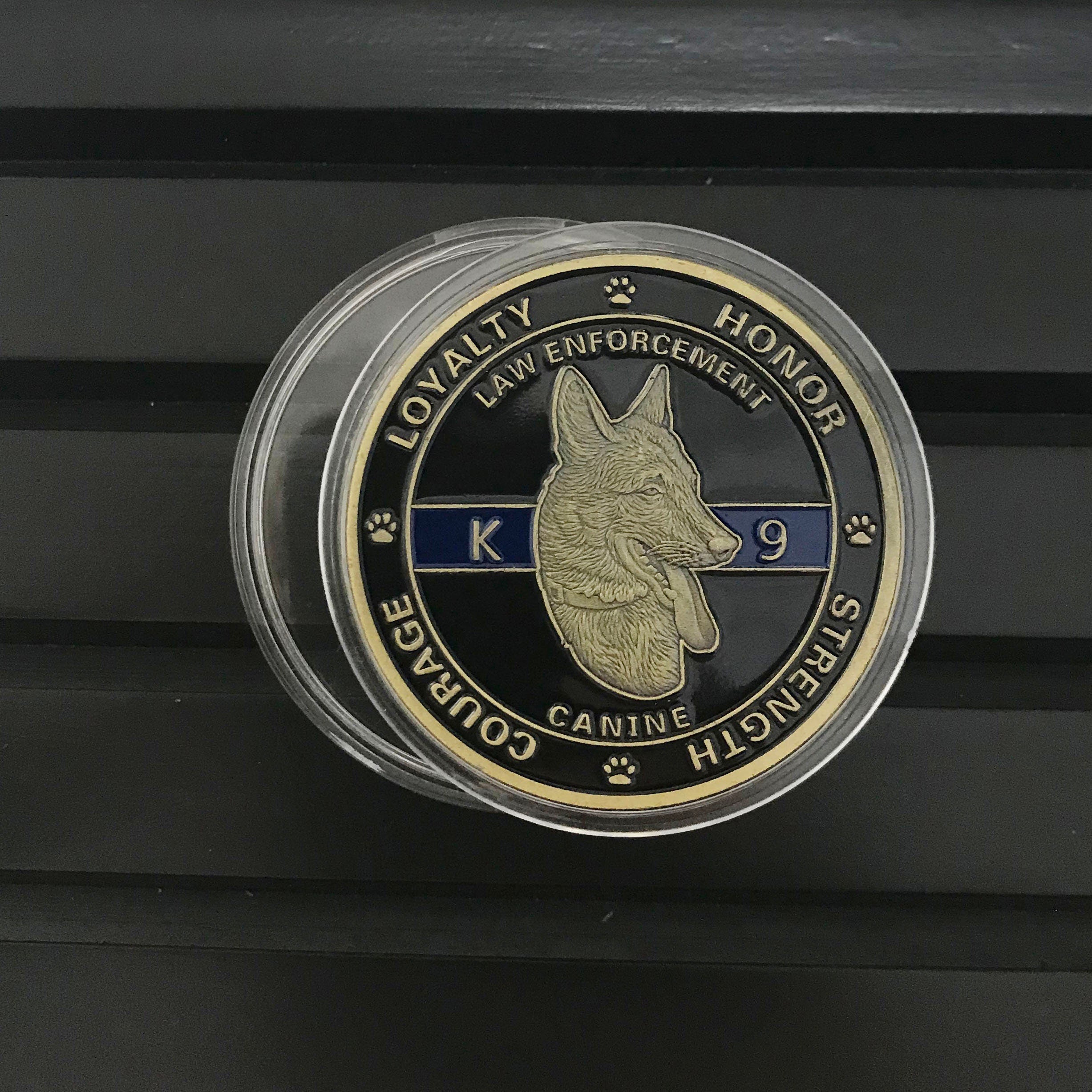 Law enforcement & K 9 Night Guardian Prayer Challenge Coin  police sign Protector Medallion/gift for Him for father DecoWoodo