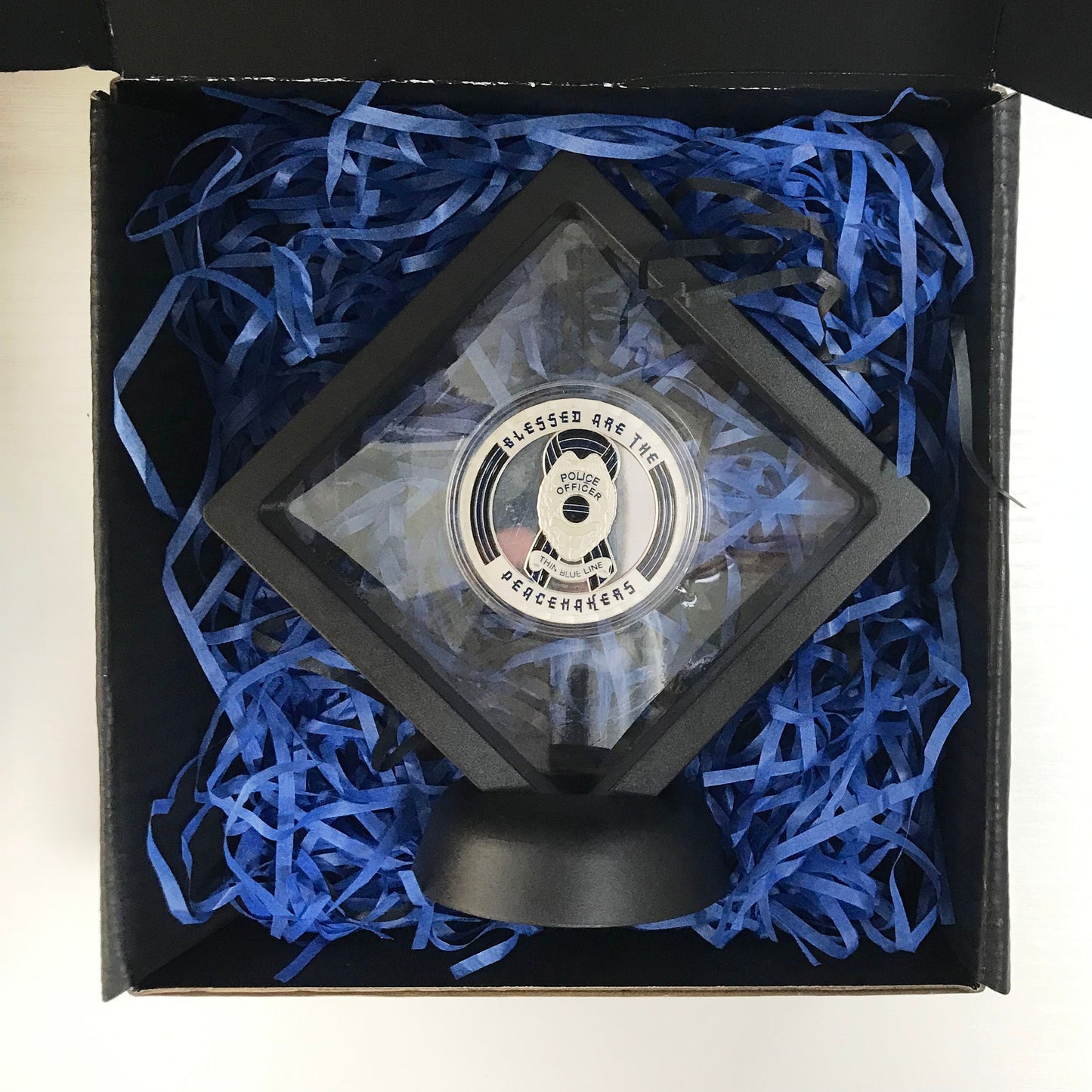 Police officer gift Challenge Coin A Thin Blue Line Crime punisher Reaper Featured Coin Gift for Him/ Her DecoWoodo