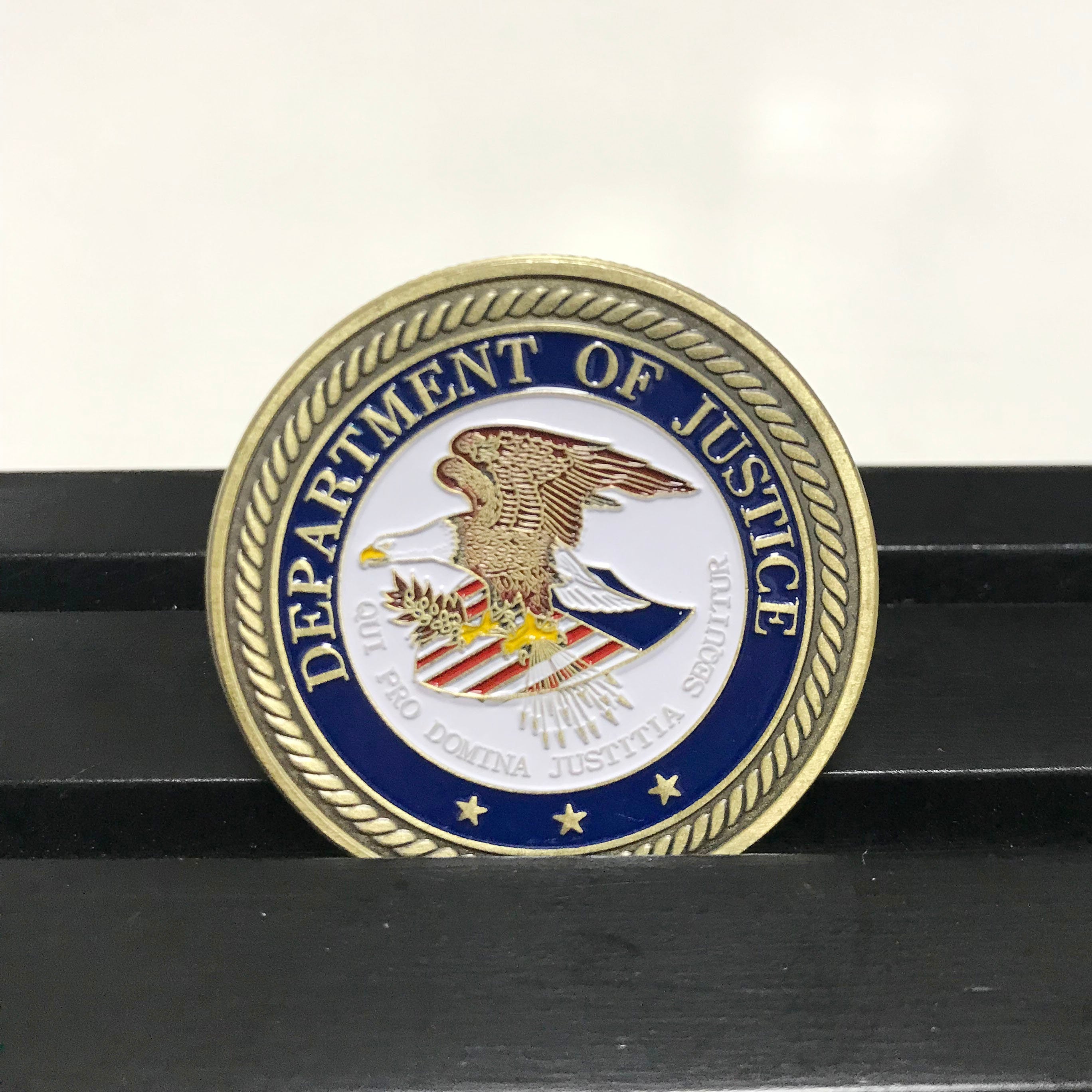 DOJ Police Department of Justice Thin Blue line gift/graduation gift/ retirement Gift for Him/ Her DecoWoodo