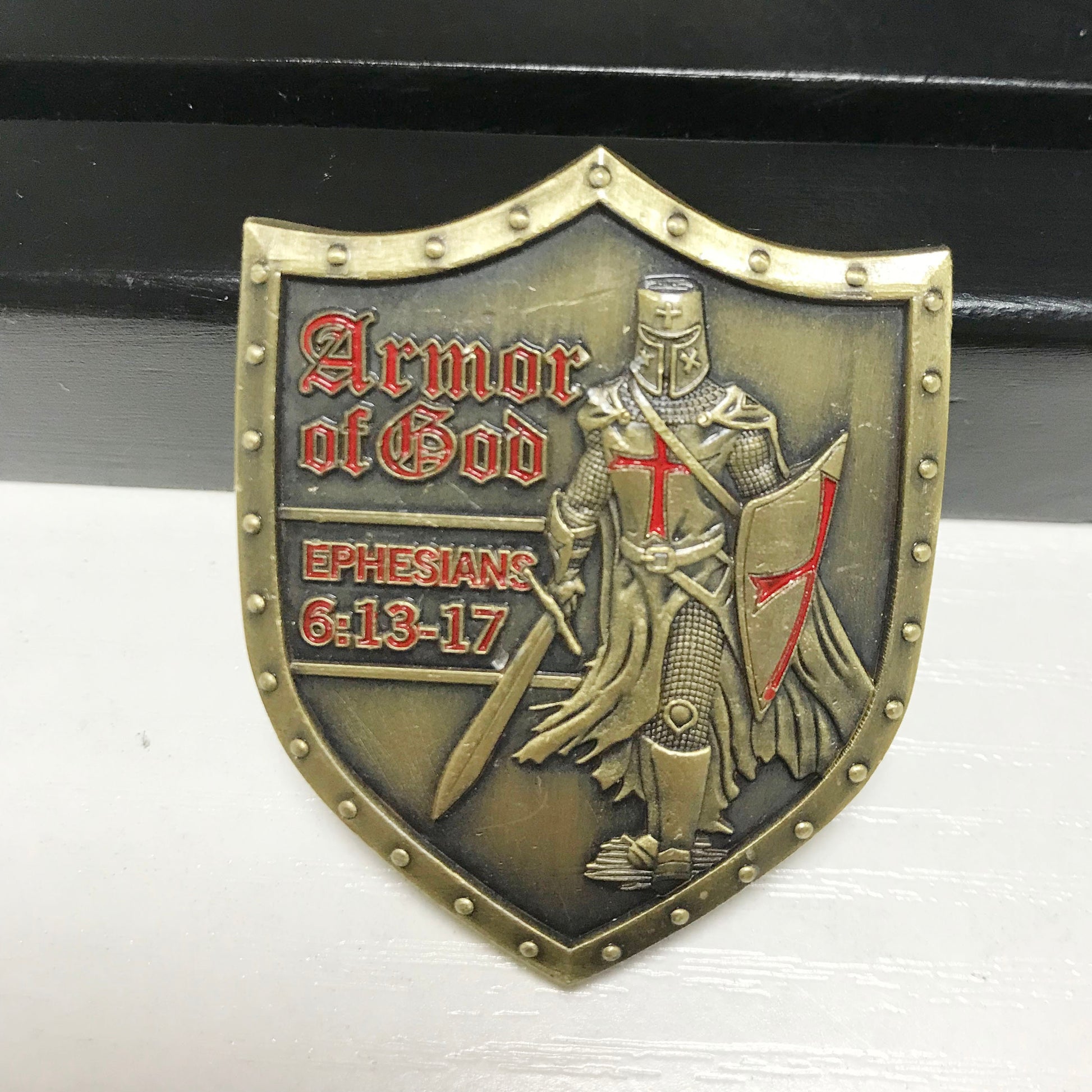 Police Sheriff Challenge Coin Armor of God Featured LEO Medallion police officer Gift for him for father for husband DecoWoodo