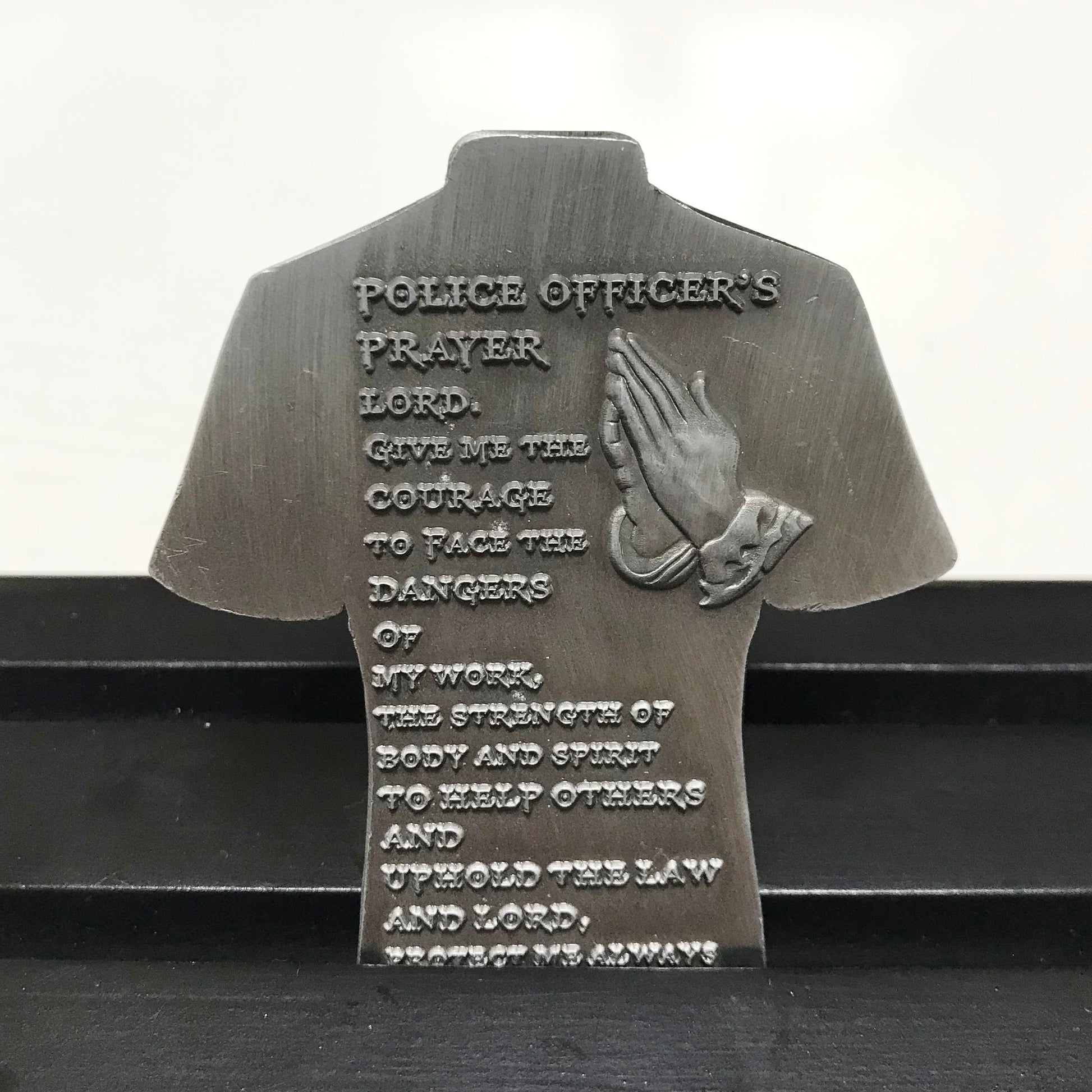 Police officer T-shirt Uniform Gear Shape Challenge Coin policeman's Prayer Collectible Chip gift for Him for father for husband DecoWoodo