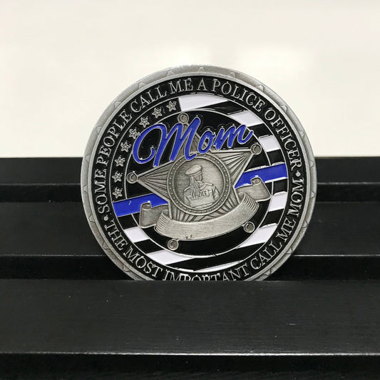 Police officer Mom Challenge coin Retirement graduation gift for her for wife lady police officer's prayer DecoWoodo