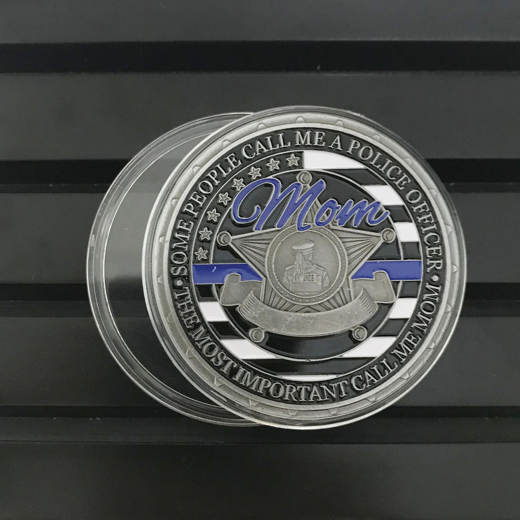 Police officer Mom Challenge coin Retirement graduation gift for her for wife lady police officer's prayer DecoWoodo
