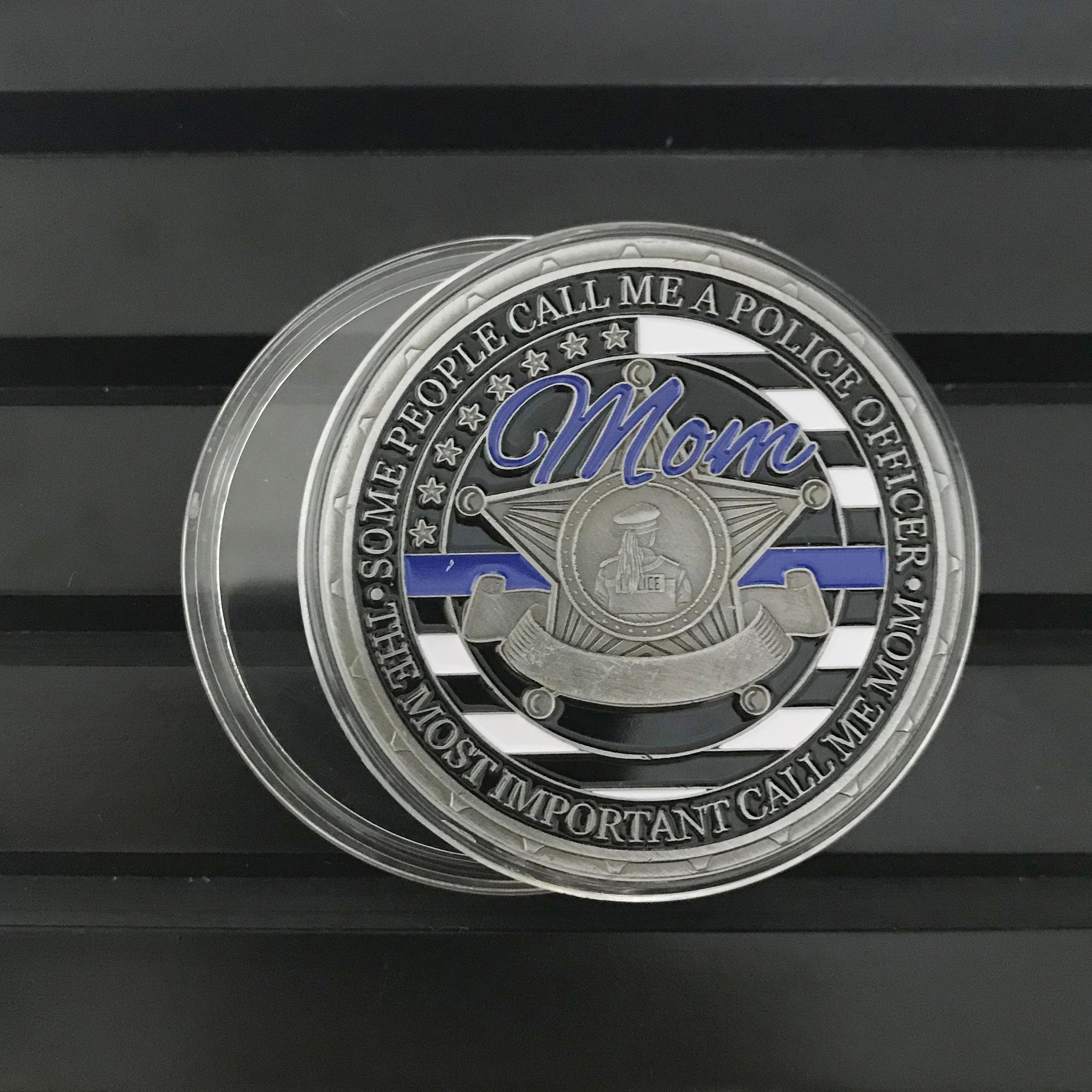 Police officer Mom Challenge coin Retirement graduation gift for her for wife lady police officer's prayer DecoWoodo