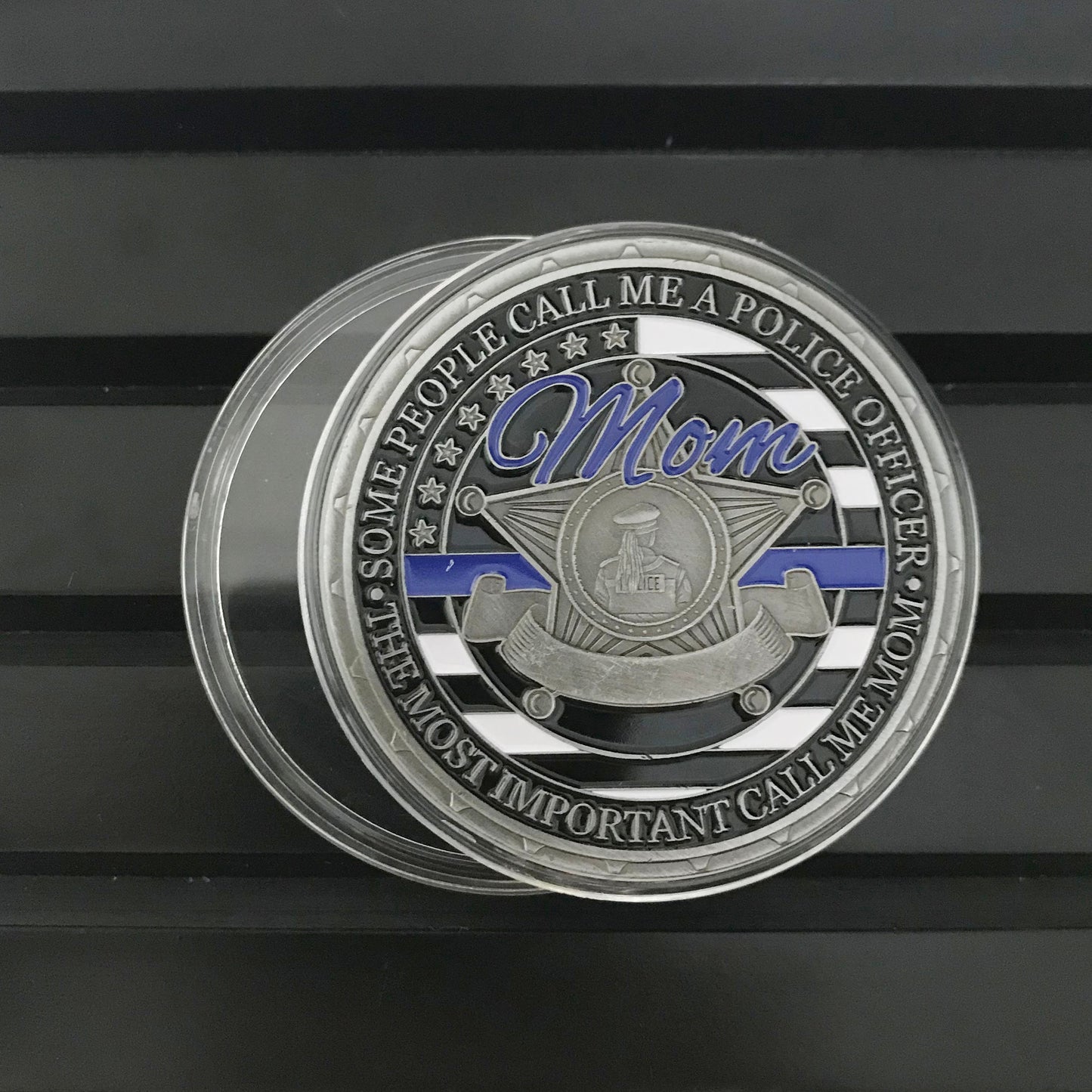 Police officer Dad Challenge coin Retirement graduation gift for him for father  police officer's prayer Thin blue lives matter DecoWoodo