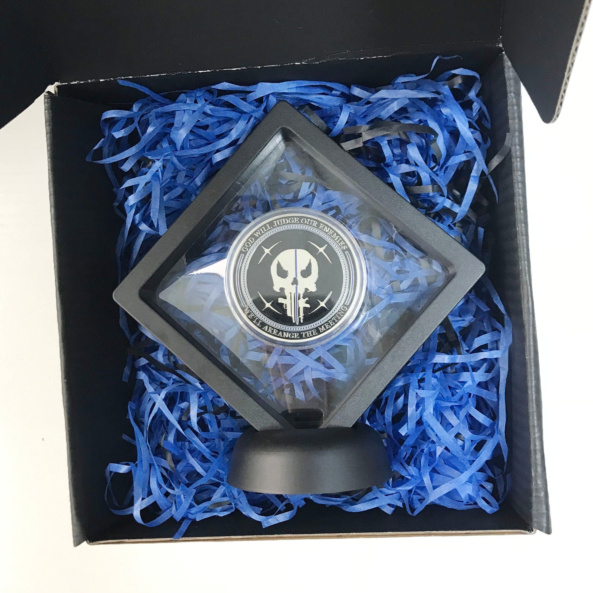 Police officers gift Blue Lives Matter Law Enforcement Challenge Coin God Will Judge Our Enemies/gift for Him for father DecoWoodo