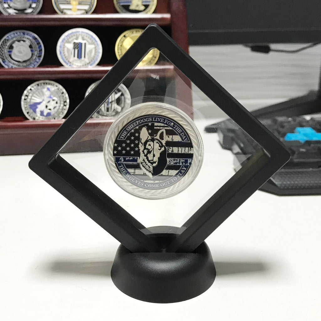 Police collie Challenge Coin Blue Live Matter Law Enforcement Badge/gift for Him for father Working Dog's Oath DecoWoodo