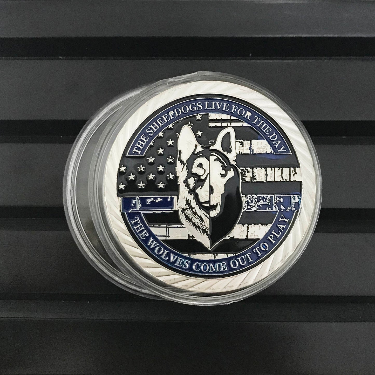 Police collie Challenge Coin Blue Live Matter Law Enforcement Badge/gift for Him for father Working Dog's Oath DecoWoodo