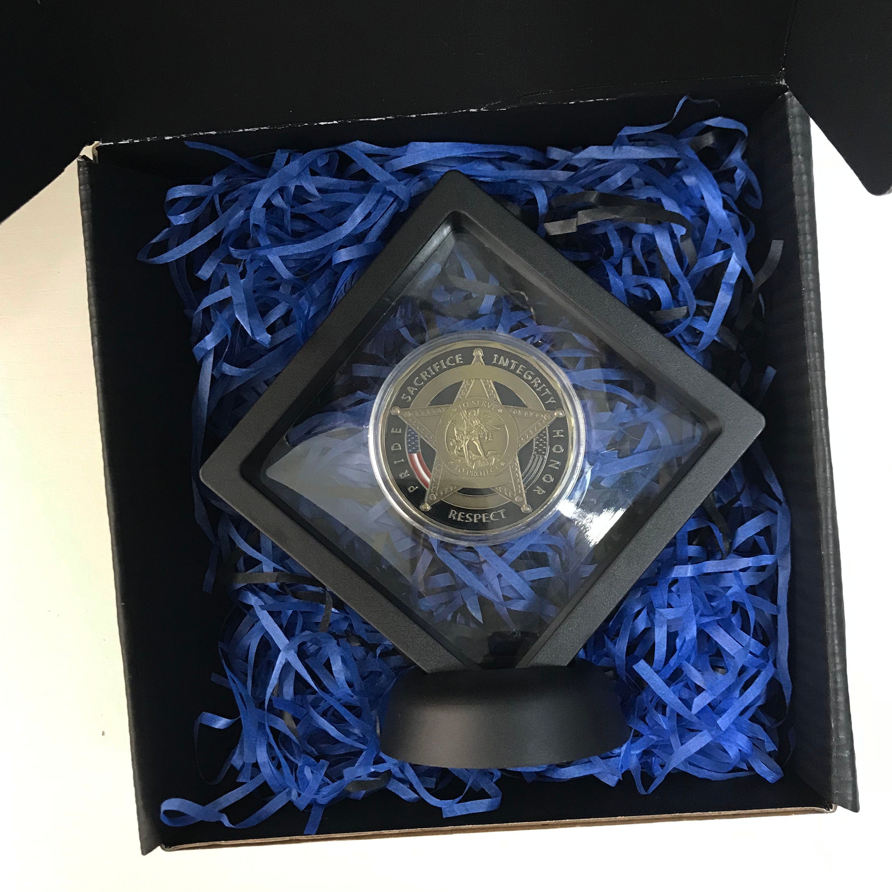 US Flag Law Enforcement Challenge Coin Sheriff Five Pointed Star Featured Police Officers Gift/gift for Him for father DecoWoodo