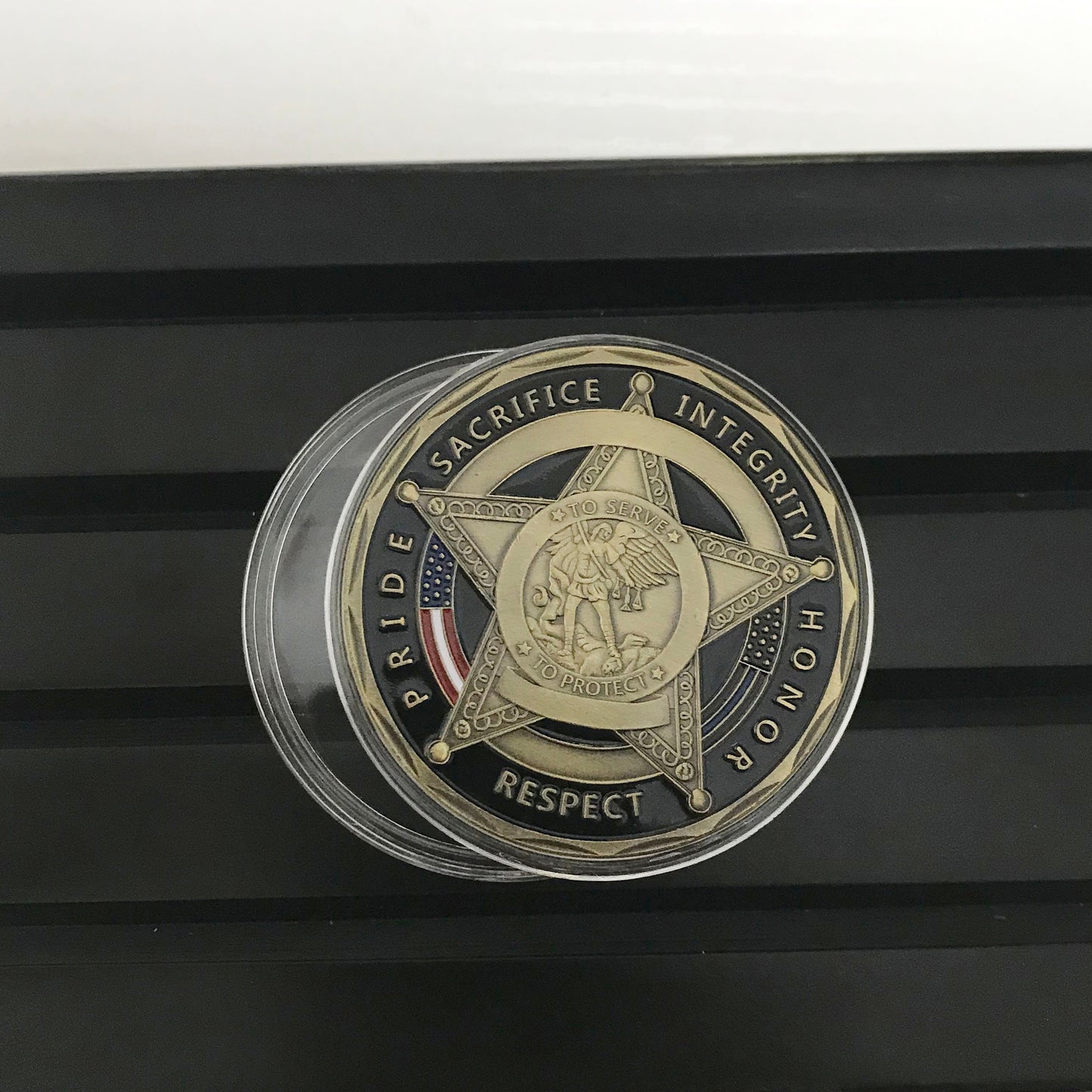 US Flag Law Enforcement Challenge Coin Sheriff Five Pointed Star Featured Police Officers Gift/gift for Him for father DecoWoodo